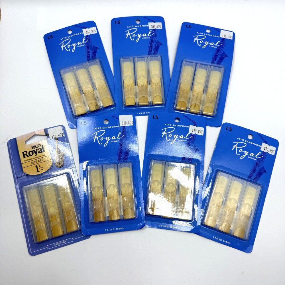 NEW Lot of 7 x 3 Pack Rico Royal Alto Saxophone Reeds Strength‎ 1.5 Sax RJB0315